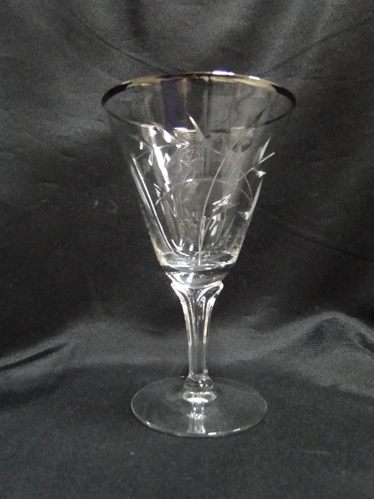 Fostoria Bridal Belle, Cut w/ Platinum, Stem 6072: Water or Wine Goblet, 6 3/8"