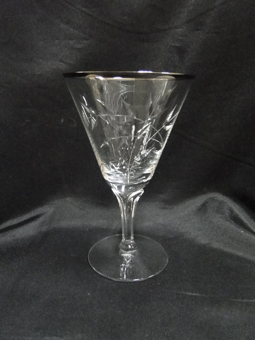 Fostoria Bridal Belle, Cut w/ Platinum, Stem 6072: Water or Wine Goblet, 6 3/8"