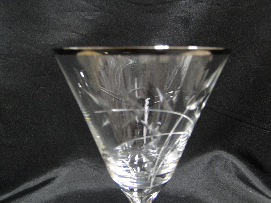 Fostoria Bridal Belle, Cut w/ Platinum, Stem 6072: Water or Wine Goblet, 6 3/8"