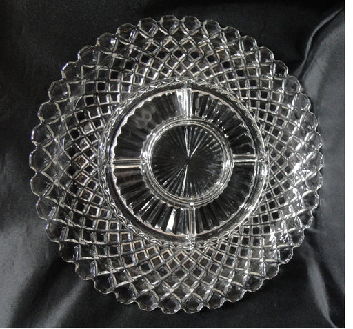 Anchor Hocking Waterford Clear: 6-Part Relish Dish, 14" x 1 1/4" Tall