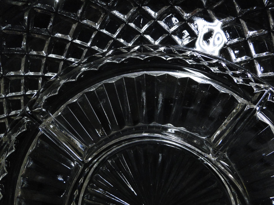 Anchor Hocking Waterford Clear: 6-Part Relish Dish, 14" x 1 1/4" Tall
