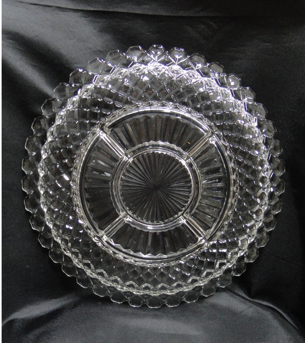 Anchor Hocking Waterford Clear: 6-Part Relish Dish, 14" x 1 1/4" Tall