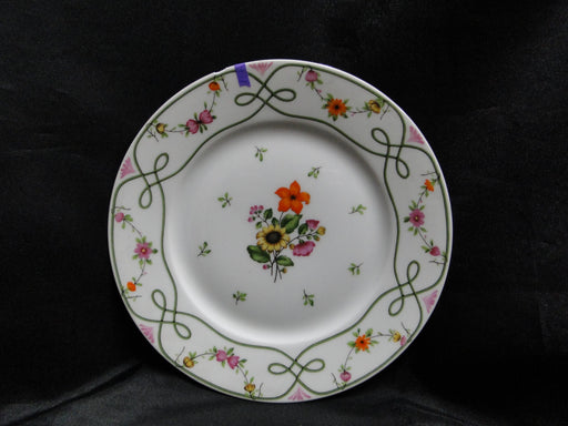 Raynaud Ceralene Guirlandes, Green Line, Flowers: Salad Plate, 7 5/8", As Is