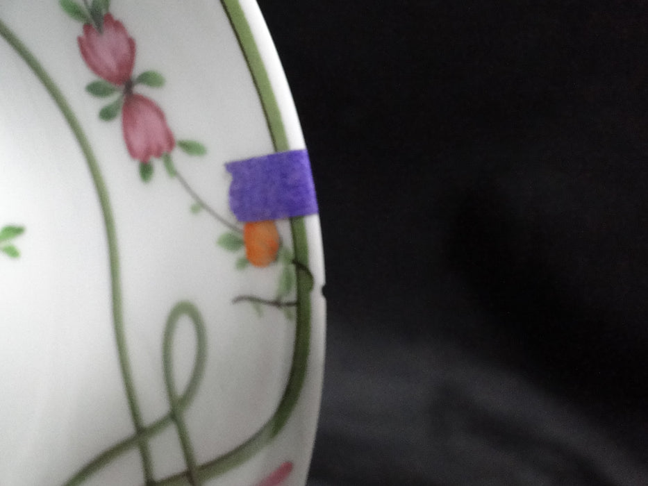 Raynaud Ceralene Guirlandes, Green Line, Flowers: Fruit Bowl, 5 1/8", As Is