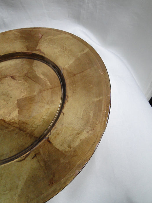 Bill Blass Handcrafted: Bronze Gold Leaf Glass Charger Plate (s), 12 7/8"