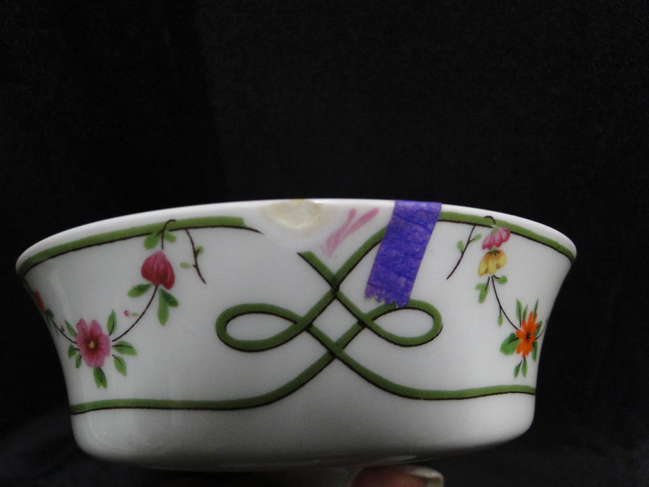Raynaud Ceralene Guirlandes, Green Line, Flowers: Footed Dessert Bowl, As Is