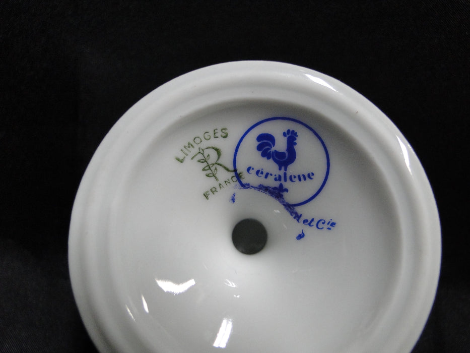 Raynaud Ceralene Guirlandes, Green Line, Flowers: Footed Dessert Bowl, As Is