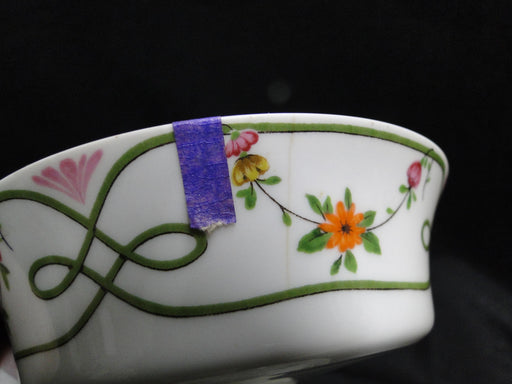 Raynaud Ceralene Guirlandes, Green Line, Flowers: Footed Dessert Bowl, As Is