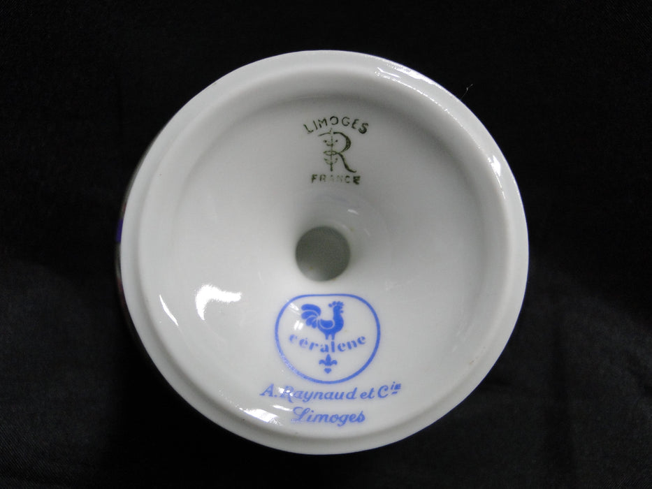 Raynaud Ceralene Guirlandes, Green Line, Flowers: Footed Dessert Bowl, As Is
