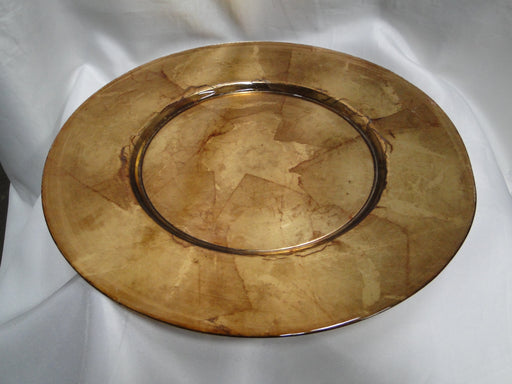 Bill Blass Handcrafted: Bronze Gold Leaf Glass Charger Plate (s), 12 7/8"