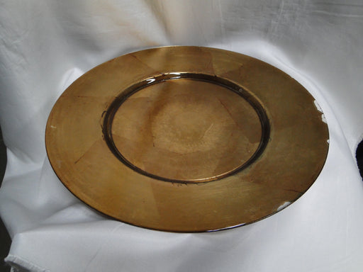 Bill Blass Handcrafted: Bronze Gold Leaf Glass Charger Plate (s), 12 7/8", Wear