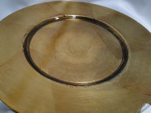 Bill Blass Handcrafted: Bronze Gold Leaf Glass Charger Plate (s), 12 7/8", Wear