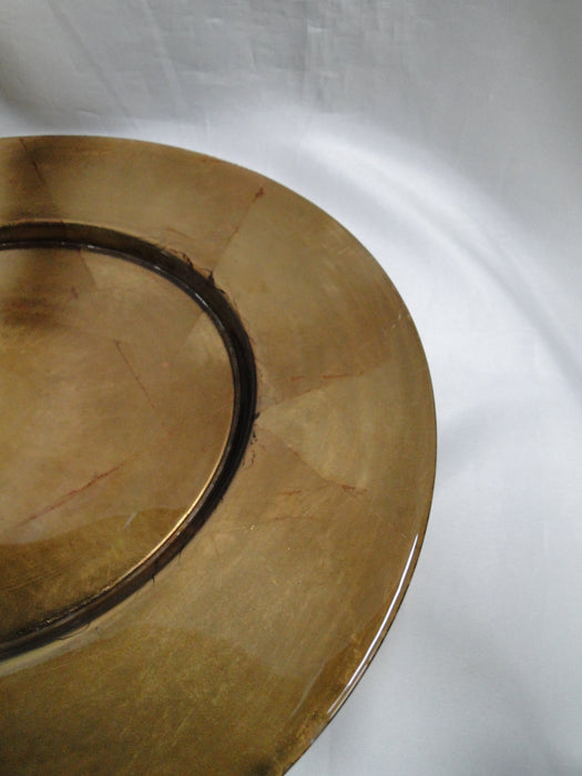 Bill Blass Handcrafted: Bronze Gold Leaf Glass Charger Plate (s), 12 7/8", Wear