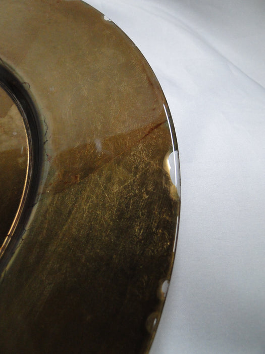 Bill Blass Handcrafted: Bronze Gold Leaf Glass Charger Plate (s), 12 7/8", Wear
