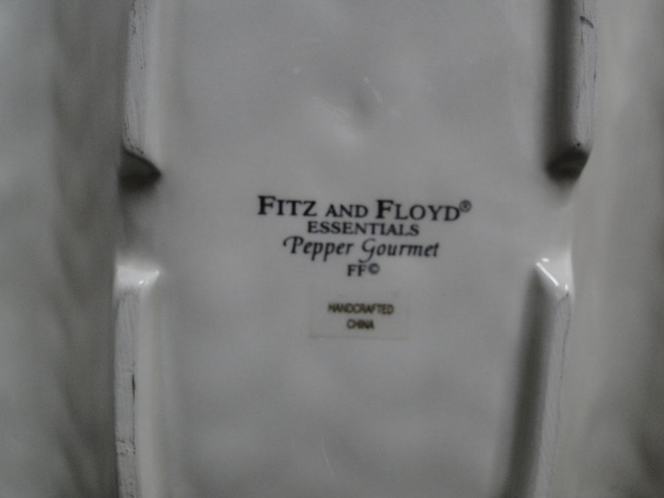 Fitz & Floyd Pepper Gourmet: 3-Part Relish Dish, 19 1/4" x 8 1/2" x 2"