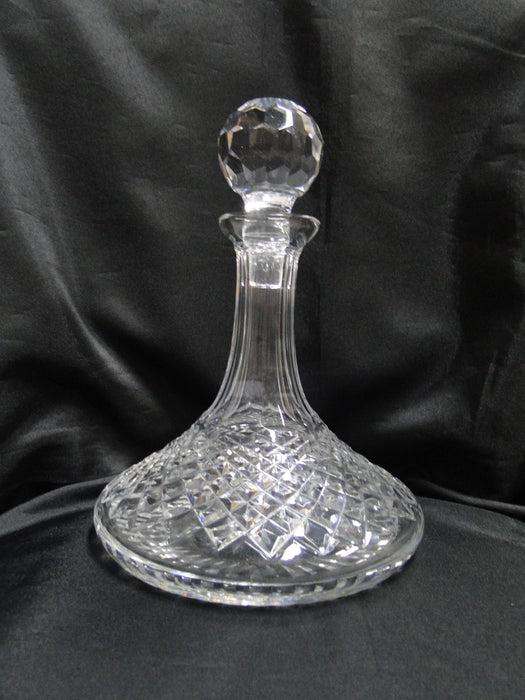 Waterford Crystal Alana, Cut Cross Hatch: Ships Decanter & Stopper, 10" Tall