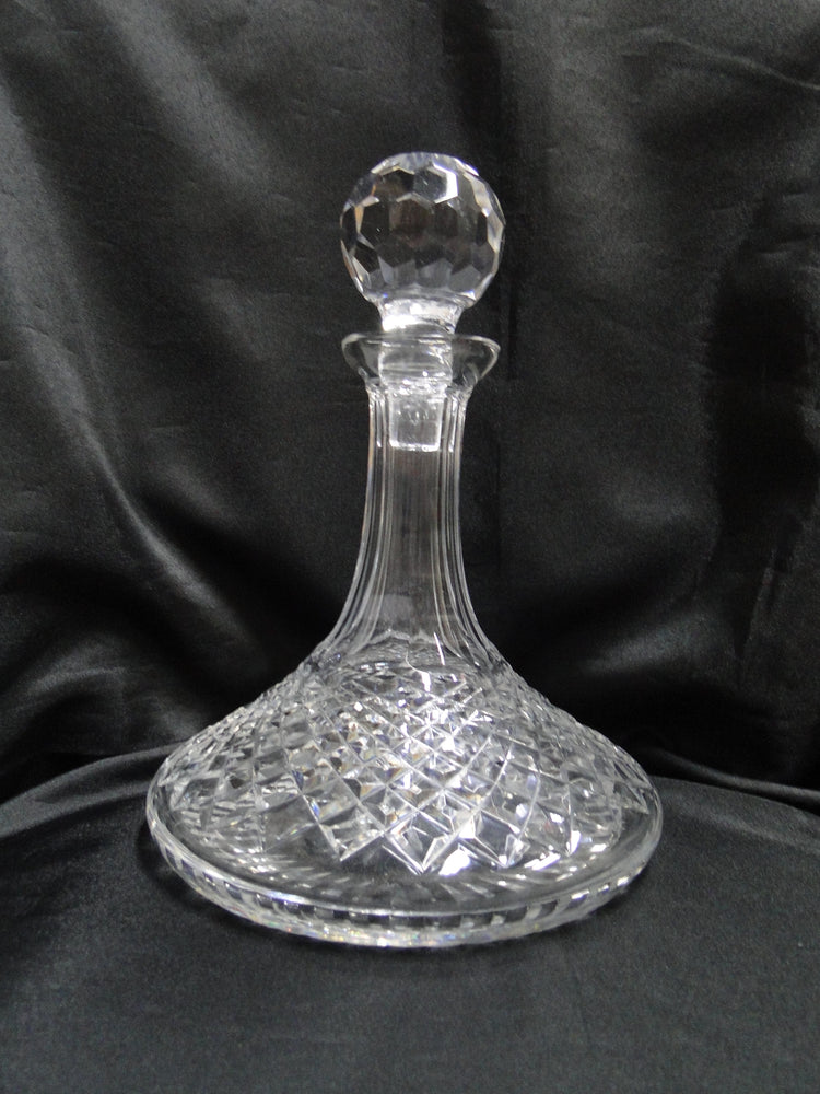 Waterford Crystal Alana, Cut Cross Hatch: Ships Decanter & Stopper, 10" Tall