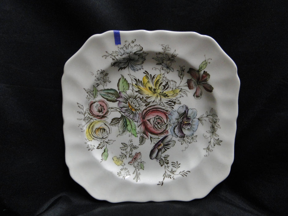 Johnson Brothers Sheraton, Floral Center: Square Salad Plate (s), 7 3/4", As Is