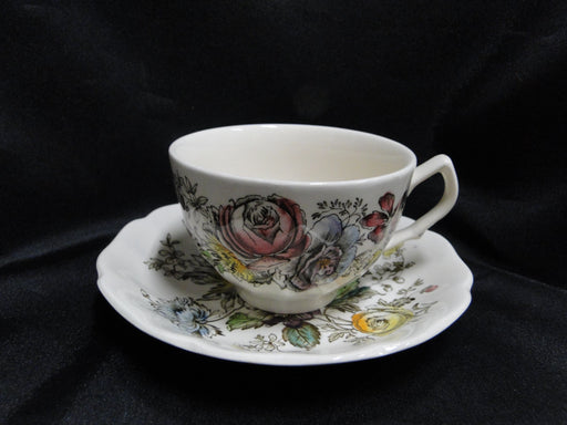 Johnson Brothers Sheraton, Floral Center: Cup & Saucer, No Design Inside Cup