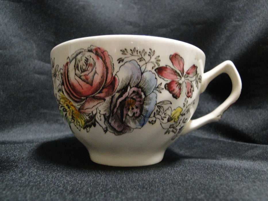 Johnson Brothers Sheraton, Floral Center: Cup & Saucer, No Design In, Crazing