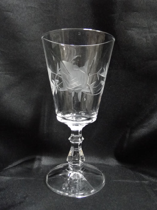 Failte Crystal Ireland Cut Flower Design: Water or Wine Goblet (s), 6 3/4", Signed