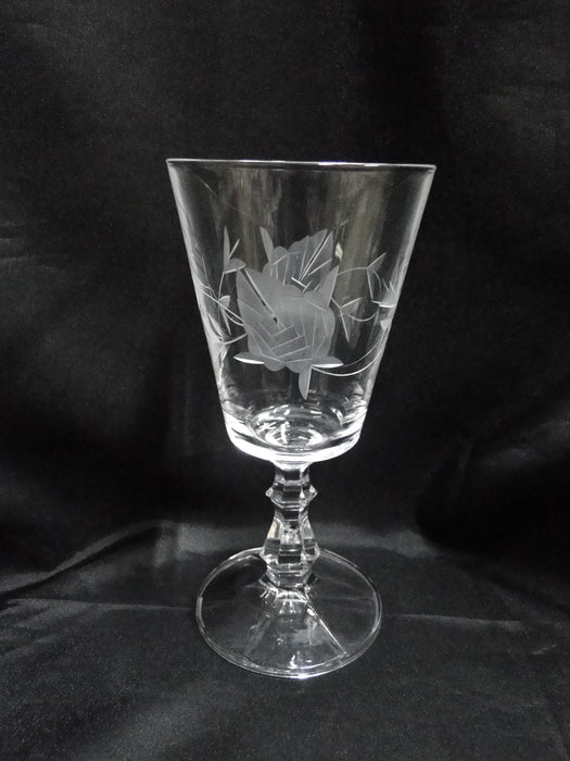 Failte Crystal Ireland Cut Flower Design: Water or Wine Goblet (s), 6 3/4", Signed