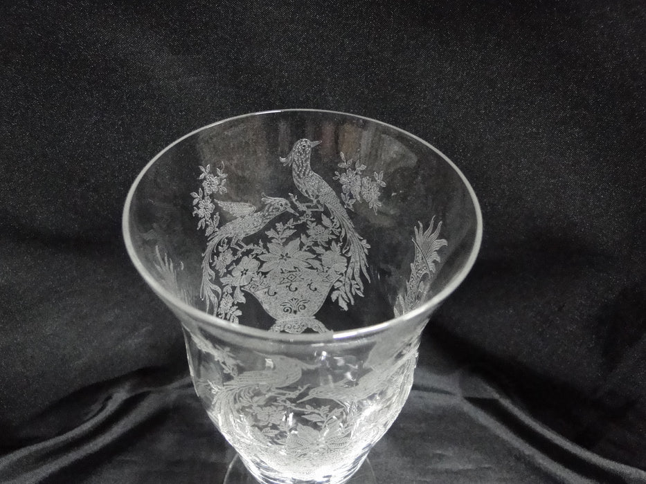 Tiffin Persian Pheasant, 17358, Etched Birds: Iced Tea (s), 6 7/8" Tall