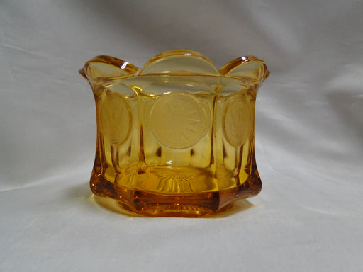 Fostoria Coin Glass Amber: Sugar Bowl No Lid, 3" Tall