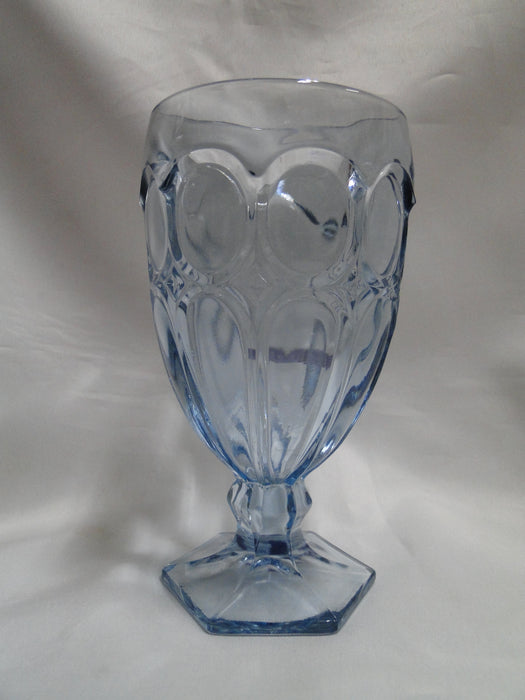 Fostoria Moonstone Light Blue, Thumbprints: Iced Tea Glass, 6 1/2" Tall, As Is