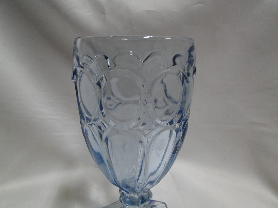 Fostoria Moonstone Light Blue, Thumbprints: Iced Tea Glass, 6 1/2" Tall, As Is