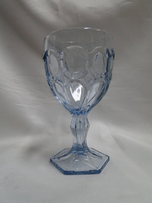 Fostoria Moonstone Light Blue, Thumbprints: Wine Glass, 5 1/8" Tall, As Is