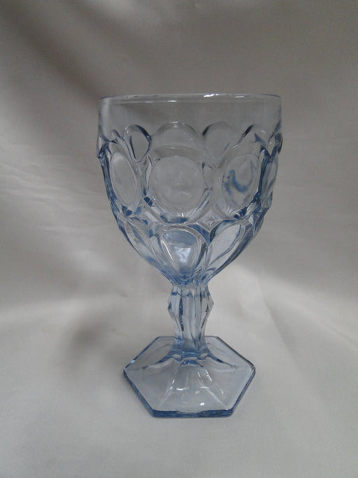 Fostoria Moonstone Light Blue, Thumbprints: Wine Glass, 5 1/8" Tall, As Is