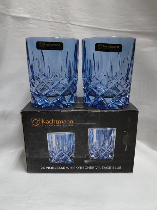 Nachtmann Noblesse: NEW Pair of Blue Tumblers / Double Old Fashioneds, 4", Box
