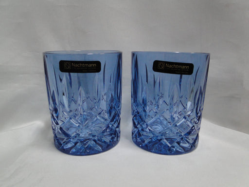 Nachtmann Noblesse: NEW Pair of Blue Tumblers / Double Old Fashioneds, 4", Box