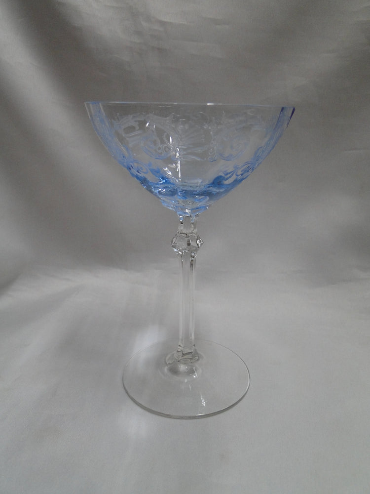 Fostoria Versailles Blue, Etched: Champagne / Sherbet, 6" Tall, As Is