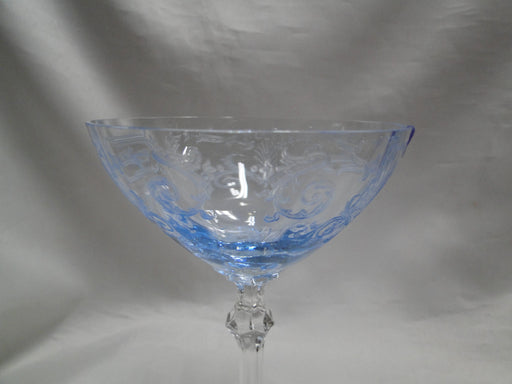 Fostoria Versailles Blue, Etched: Champagne / Sherbet, 6" Tall, As Is