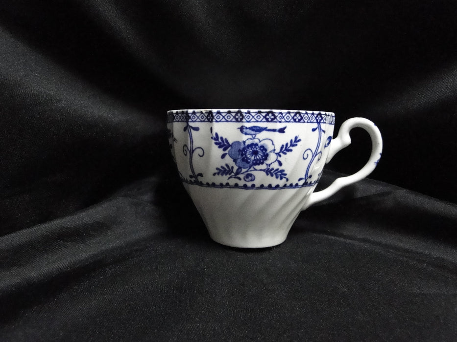 Johnson Brothers Indies, Blue Floral, Swirled: Cup & Saucer Set, 2 3/4", As Is