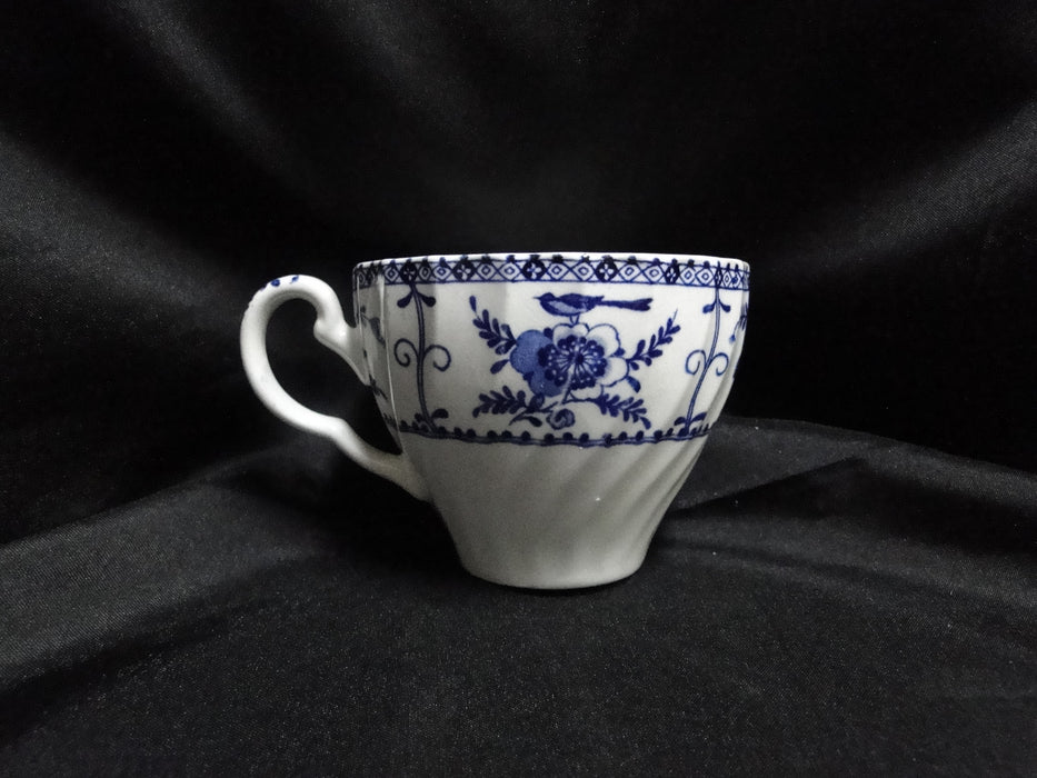 Johnson Brothers Indies, Blue Floral, Swirled: Cup & Saucer Set, 2 3/4", As Is