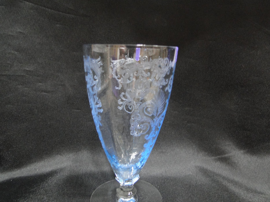 Fostoria Versailles Blue, Etched: Iced Tea, 5 7/8" Tall, As Is