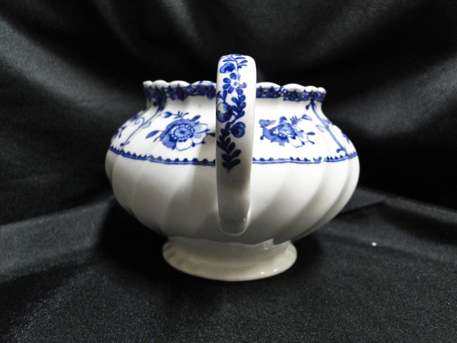 Johnson Brothers Indies, Blue Floral, Swirled: Sugar Bowl Only, No Lid, Crazing