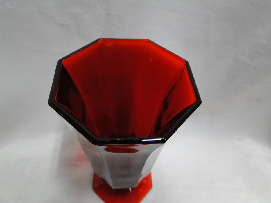 Independence Octagonal Ruby Red: Iced Tea, 6" Tall, As Is