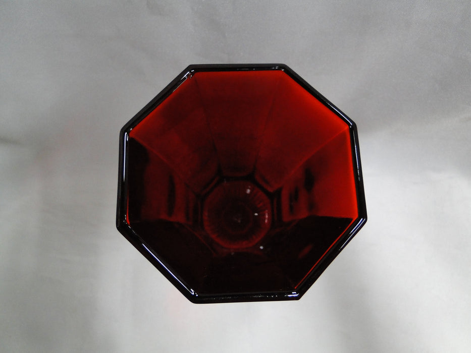 Independence Octagonal Ruby Red: Iced Tea, 6" Tall, As Is