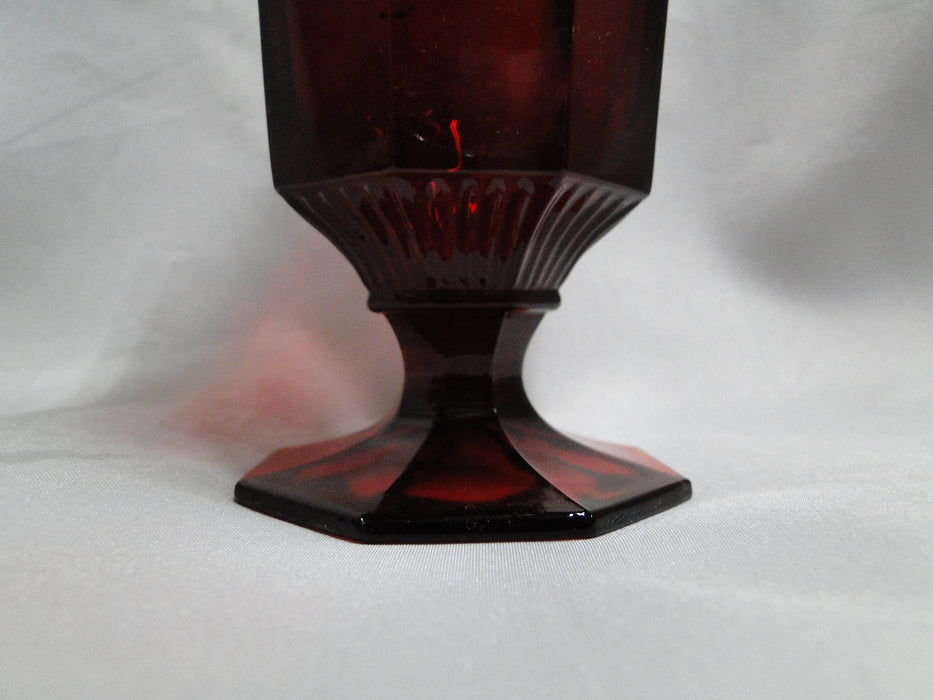Independence Octagonal Ruby Red: Iced Tea, 6" Tall, As Is