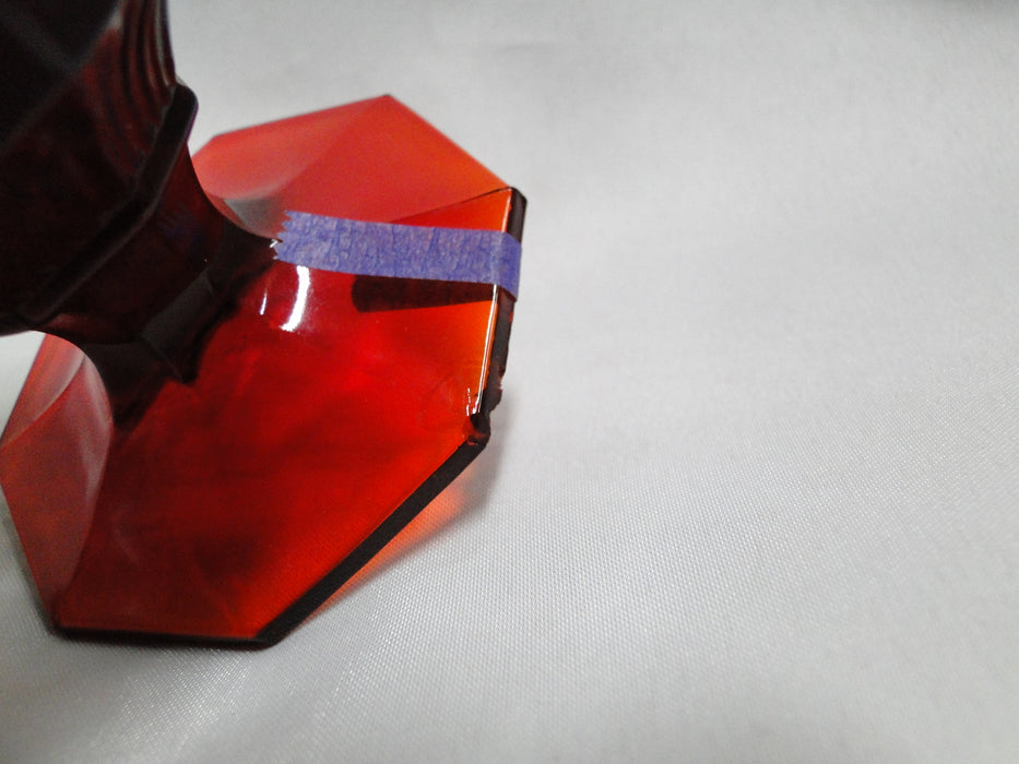 Independence Octagonal Ruby Red: Iced Tea, 6" Tall, As Is