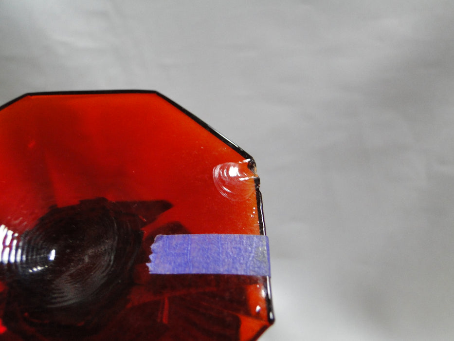 Independence Octagonal Ruby Red: Iced Tea, 6" Tall, As Is