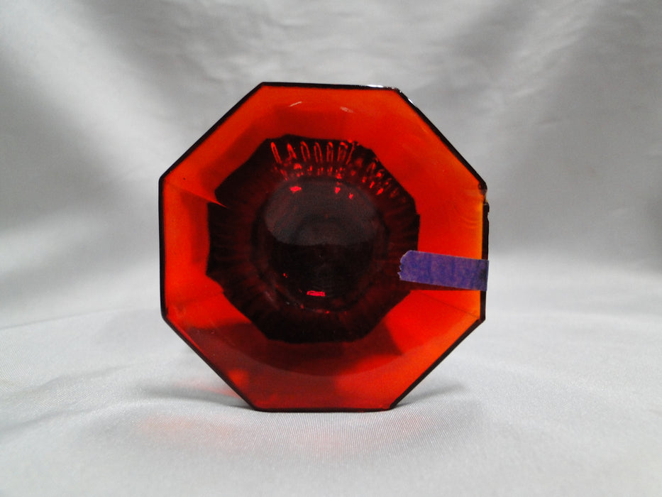 Independence Octagonal Ruby Red: Iced Tea, 6" Tall, As Is