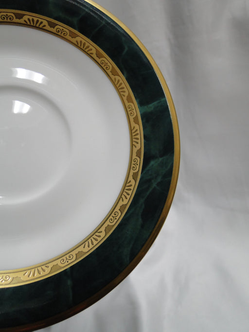 Noritake Fitzgerald, 4712, Green Marble, Gold: 6" Saucer Only, No Cup