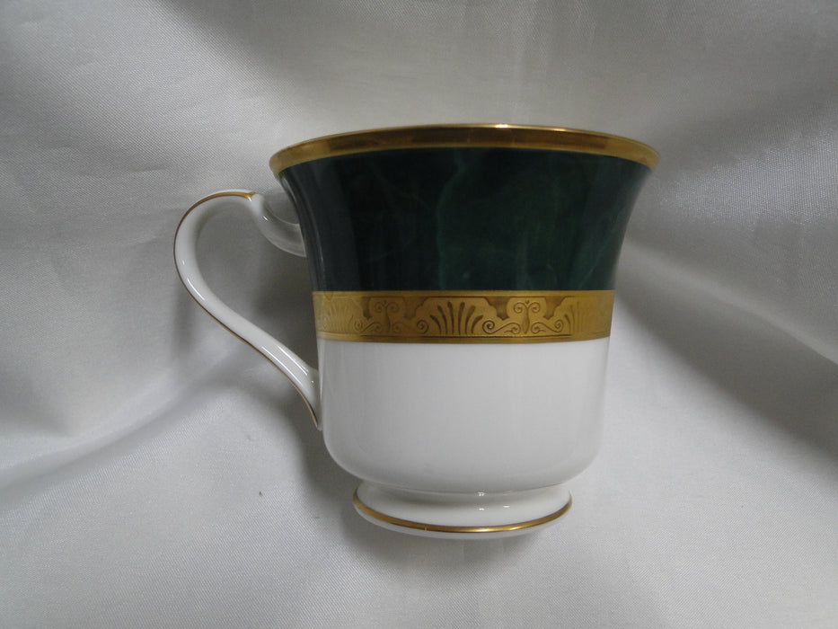 Noritake Fitzgerald, 4712, Green Marble, Gold: Cup & Saucer Set (s), 3 1/8" Tall