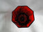 Independence Octagonal Ruby Red: Water or Wine Goblet, 6" Tall, As Is