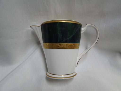 Noritake Fitzgerald, 4712, Green Marble, Gold: Creamer / Cream Pitcher, 4" Tall